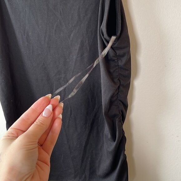 EUC Zara Active USA High Neck Black Spaghetti Tank Top Cinch Side M - Picture 7 of 9